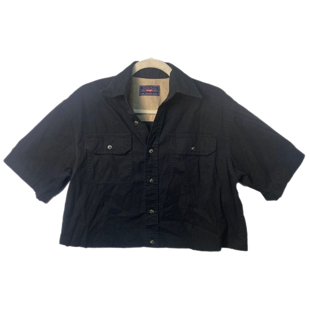 Wranglers Cropped Black Button Down Shirt